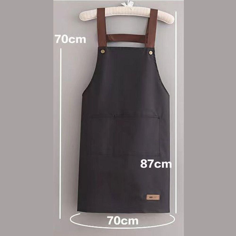 Cute Waterproof Restaurant Home with Pockets Cooking Uniform Kitchen Work Clothes Apron Apron Dress