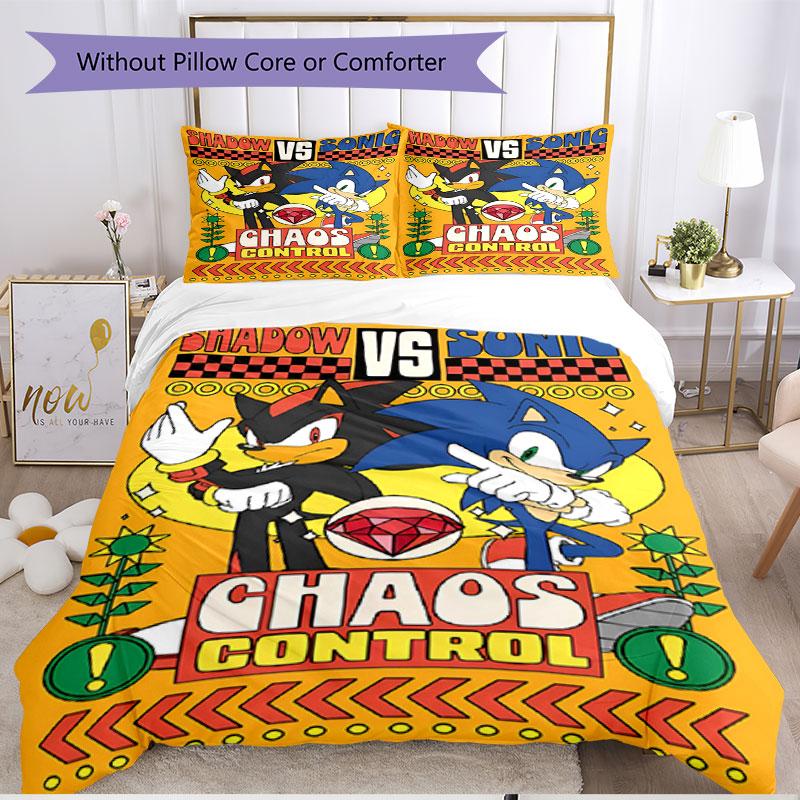 3pcs Duvet Cover Set (1*Duvet Cover + 2*Pillowcase, Without Core), Sonic Print Soft All‑Season Bedding Set, Home Bedroom Decor Gift