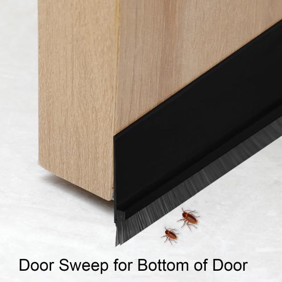 2Pcs Door Sweep for Bottom of Door Integrated Door Sweep Brush Design
