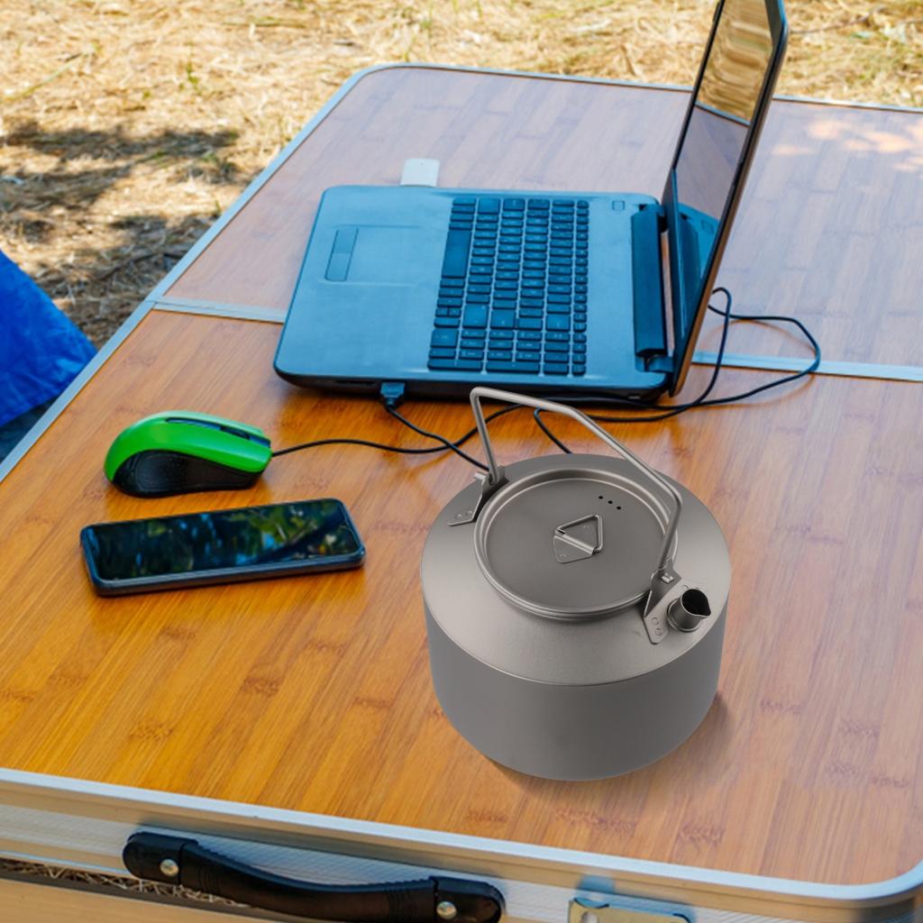 Compact Storage Camping Teapot Ti Kettle Efficient Fuel Use