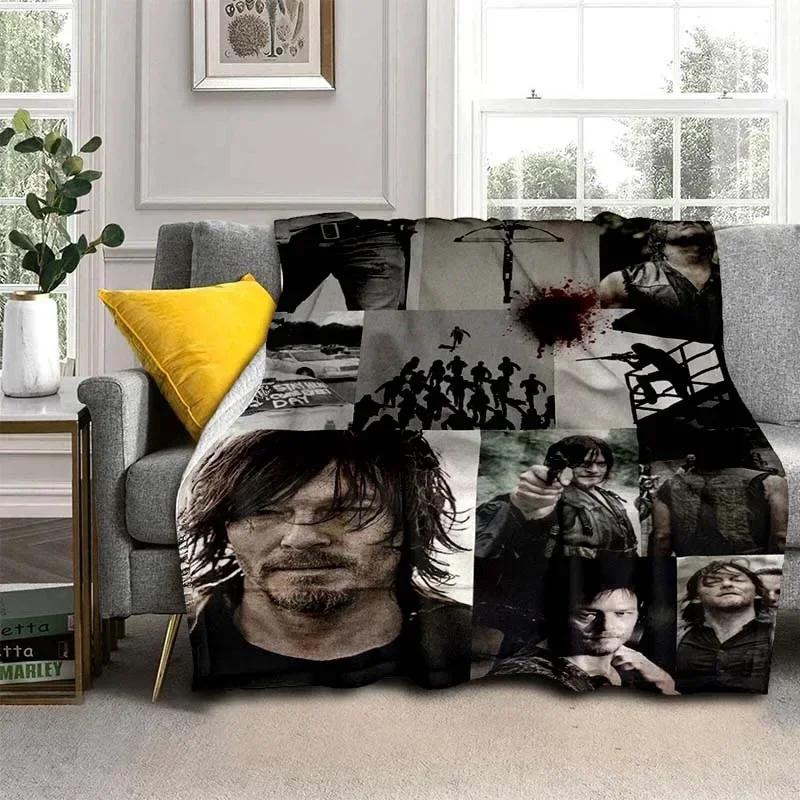 Daryl Dixon Walking Dead Movie Flannel Blanket,Warm and Soft Blanket  For Couch Sofa Office Home Travel Camping Birthday Gift