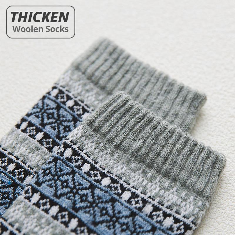 Thicken Wool Socks 5 Pairs Men's Winter Socks Casual Calcetines Hombre Sock Business US Size(6.5-12)