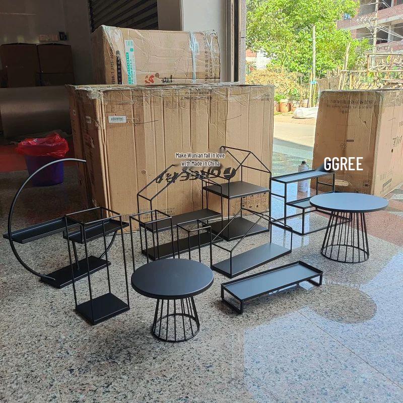 Elegant White Iron Art Dessert & Cake Display Stand Sets