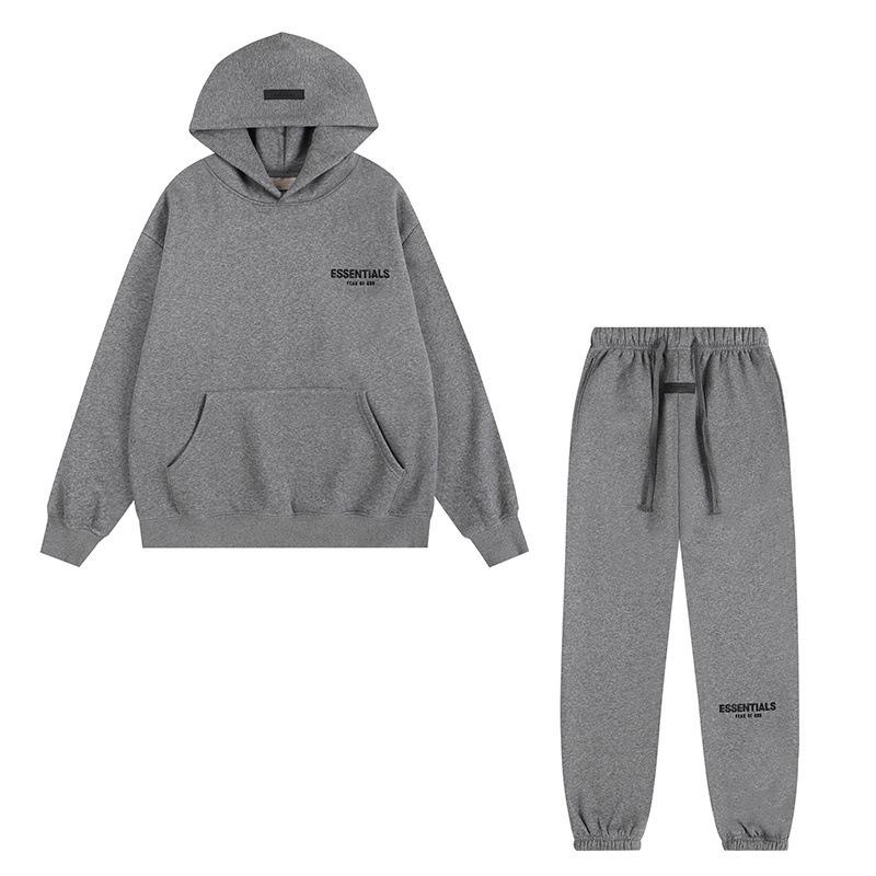Cross Essentials Zweifarbiger Beflockter Hoodie Sweatshirt für Damen & Herren