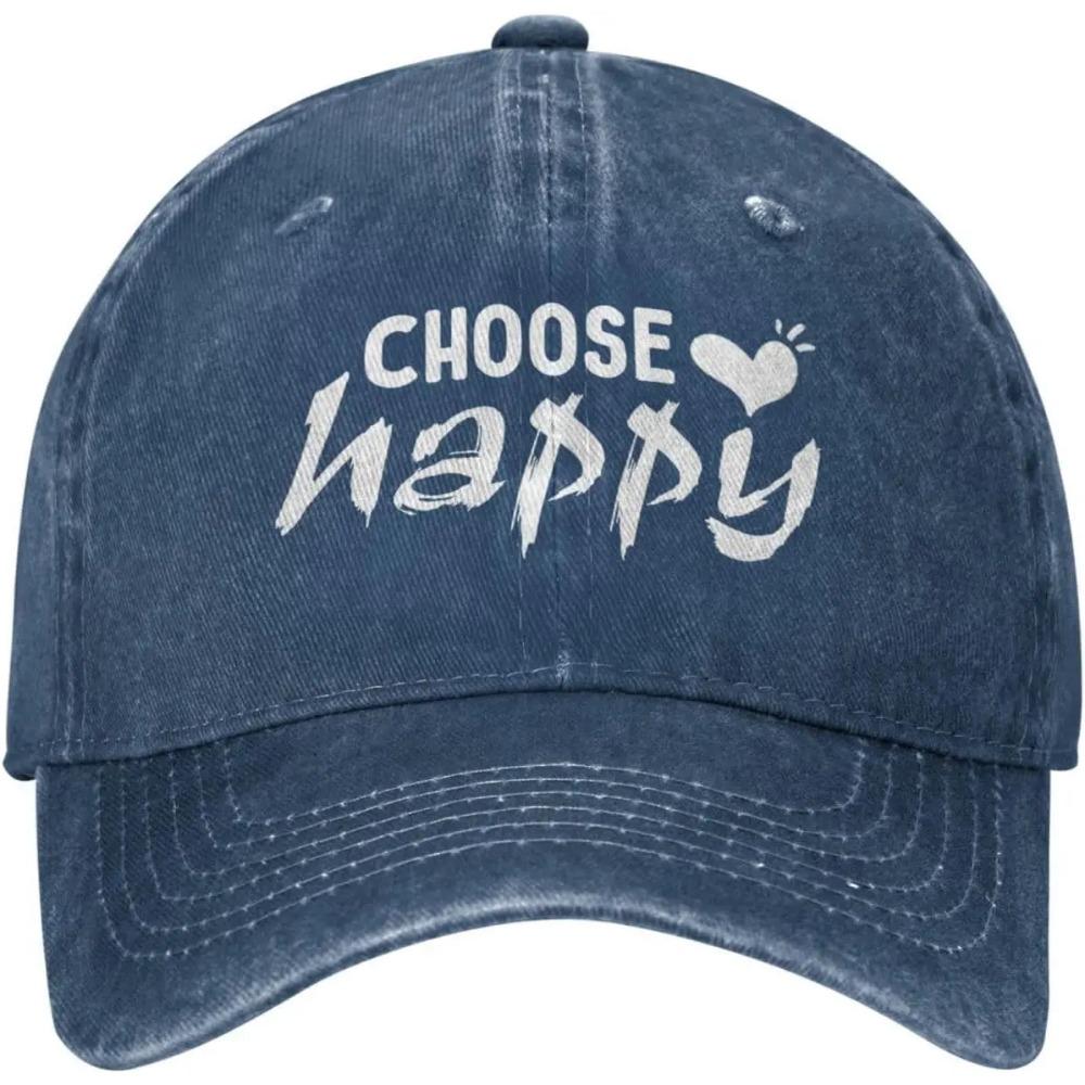 

Спортивные шапки для мужчин Выбирает Happy Retro Hat для женщин Бейсбольные шапки Один размер Trucker Hat Adjustable темно-синий