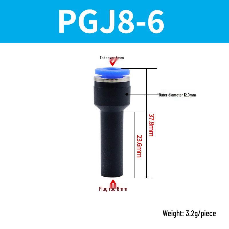Elbow Pipe Plug Reducer Bush PGJ6-4 8-6 12-6 16-10 Blue-Black-White Male-Female