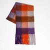 Autumn and winter European and American color matching AC imitation cashmere thick fringed scarf rainbow plaid mohair warm female student plus