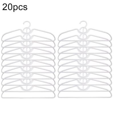 New 10 PCS Short Neck Anti-Slip Plastic Clothes Hangers Save Vertical Space