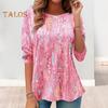 Damen Tops Rundhals Langarm Rüschensaum Glänzende Pailletten T-Shirt Loose Fit Einfarbig Pullover Tops Streetwear