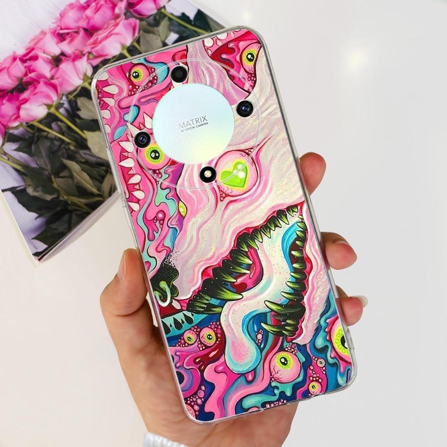 For Honor X9b 5G Case 2023 Fashion Flower Clear Silicone Soft Back Cover For Honor X9a RMO-NX1 Funda HonorX9 X 9 X 9B X 9A Coque