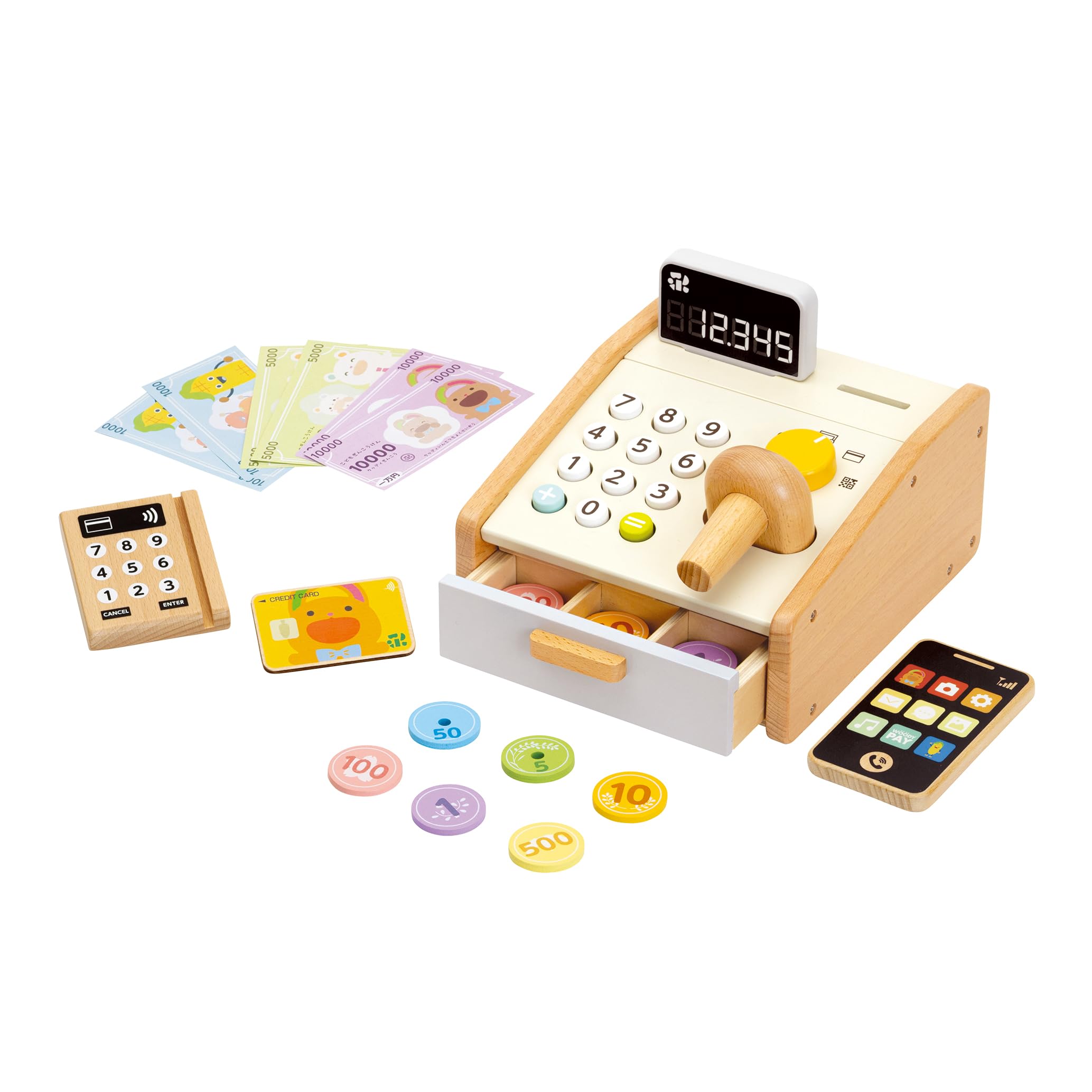 First Pretend Play Register Set, Magnetic, Wooden Toy, Educational Toy, Pretend Play, Woody Puddy