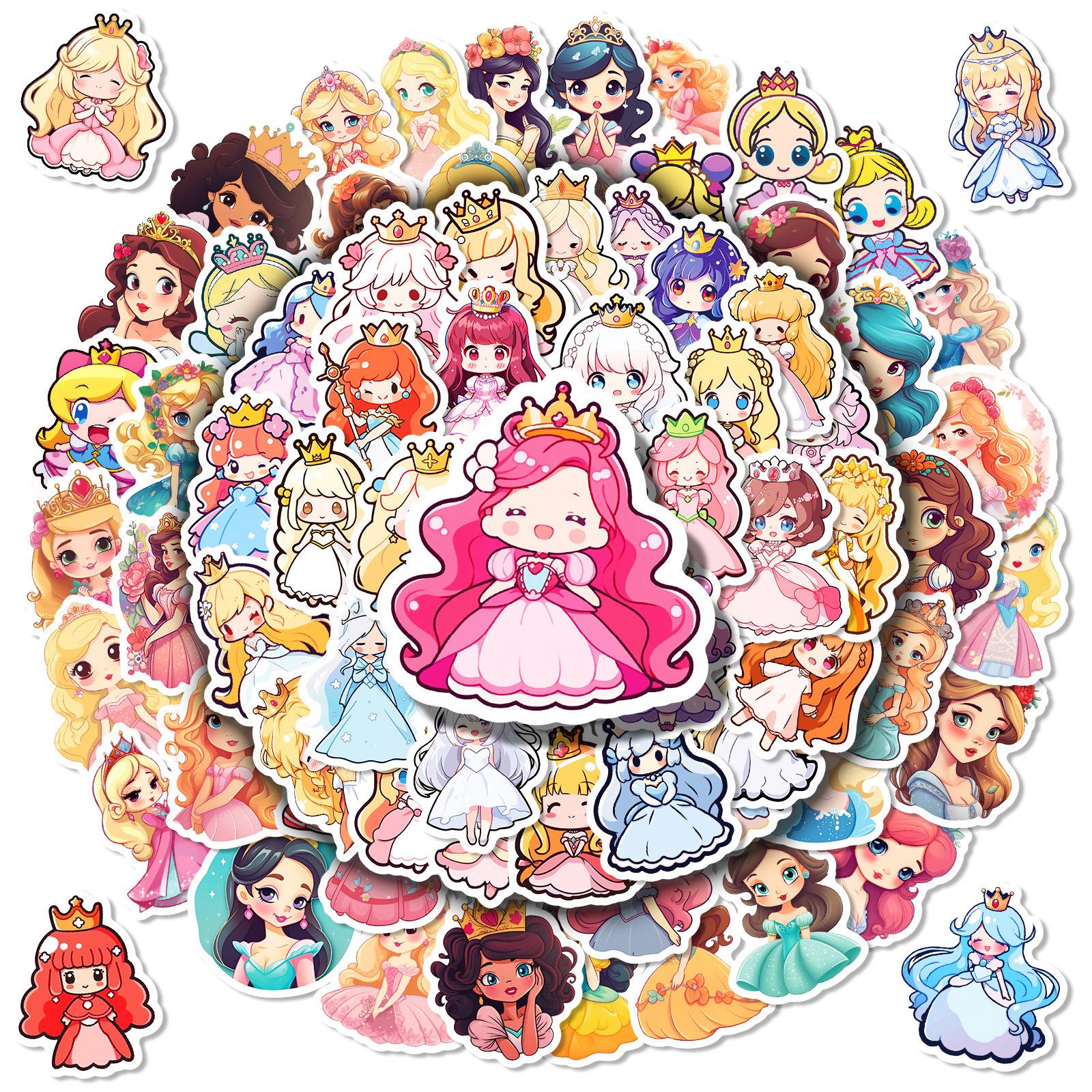 

100 Cartoon Princess Kids Reward Princess Little Girl Toys Graffiti Stickers Diy