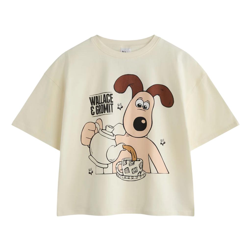 Wallace and Gromit Womens/Ladies Tea Time Short-Sleeved Long Pyjama Set Set