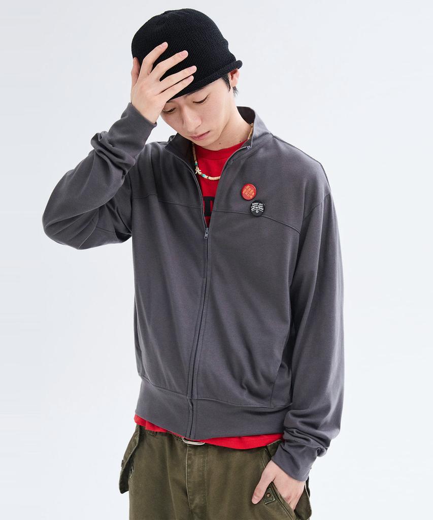 Leire Slim Fit Light Jersey Zip-Up [Charcoal]