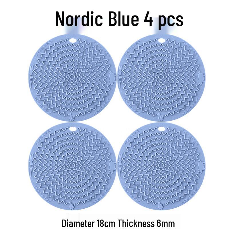 Nordic Blue Animal Wave Silicone Placemat Set