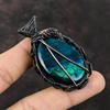 Neon Flash Labradorite Pendant Copper Wire Wrapped Gemstone Pendant Handmade Wire Wrapped Jewelry Labradorite Copper Jewelry Gift For Mother