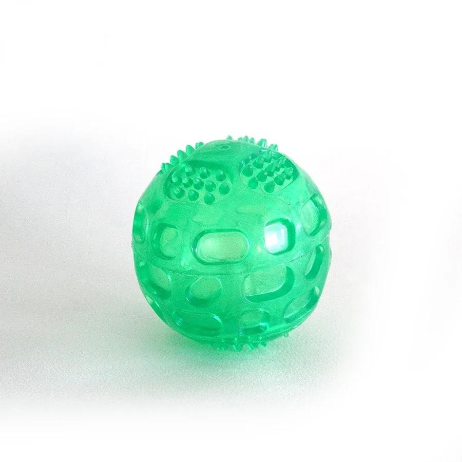 Pet Dog Cat Puppy Sounding Toy Polka Squeaky Tooth Cleaning Ball Playing Pet Teeth Chew Rubber Toy Pet Dental Care Accessories