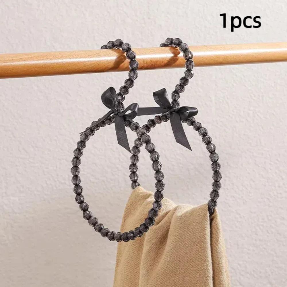 Imitation Pearl Beaded Bow Clothes Hanger Round Shape Scarf Ring Hanger Dress Hanger  Home