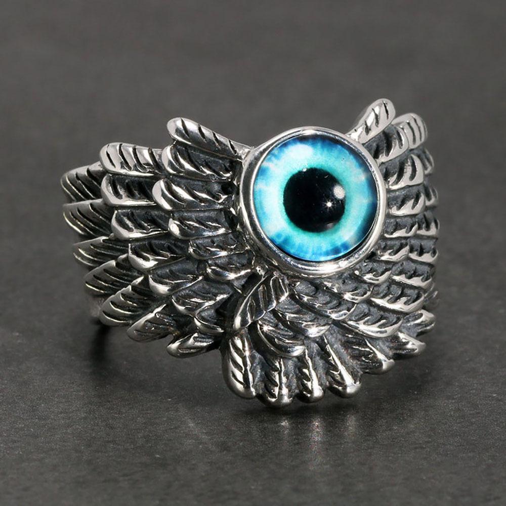 5 Colors Fashion Creative Evil Eye Rings For Men Women Personality Male Punk Zircon Men's Bar Night Club Accessories Gifts