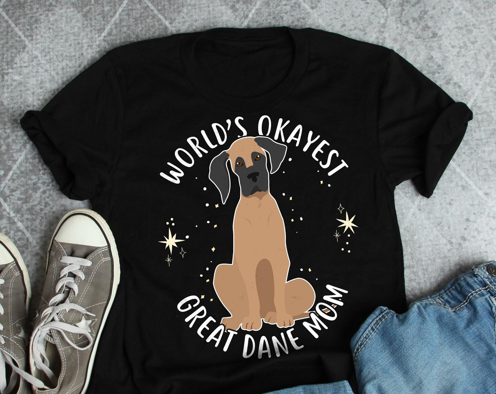 Great Dane Shirt, , Funny Dog Lover Gift, Cute Brown Fawn Great Dane T-shirt, Great Dane Mom Tshirt, Pet Tee, World s Best Mom 100