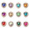 10Pcs/lot Alloy Rhinestone Heart Charms Gold Color Pendant for DIY Necklace Bracelet Earrings Jewelry Making Accessories