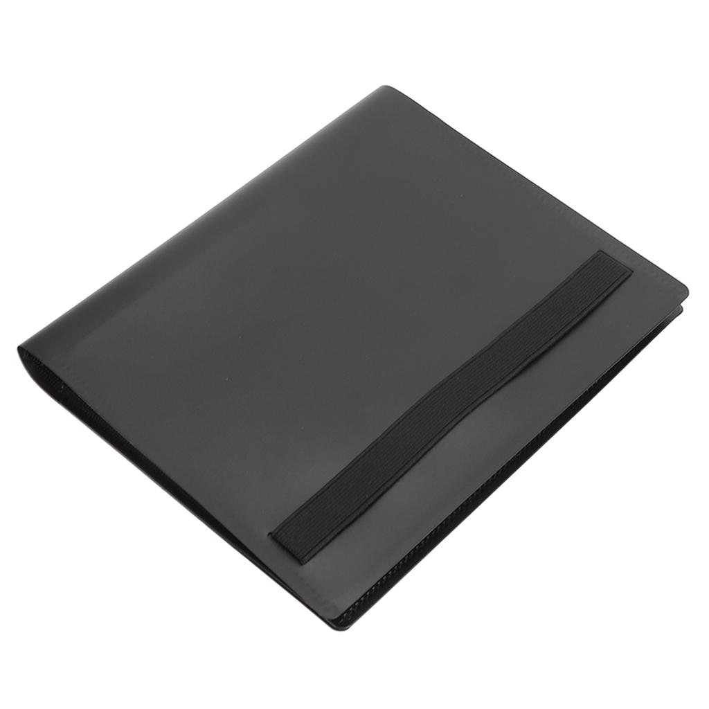 Card Album Folder 4 Pocket 20 Pages Collectible Black Strap 160 Card Capacity Collection Album Holder