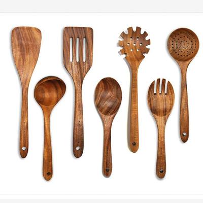 ZISIZ Acacia Wood Kitchen Utensil Set