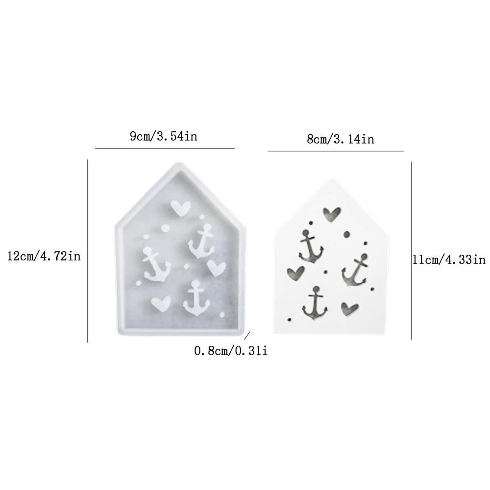 House Shaped Hollow Silicone Mold House Shape Epoxy Resin Casting Craft Mold Seaside Home Mould For Wedding Valentine Decoration