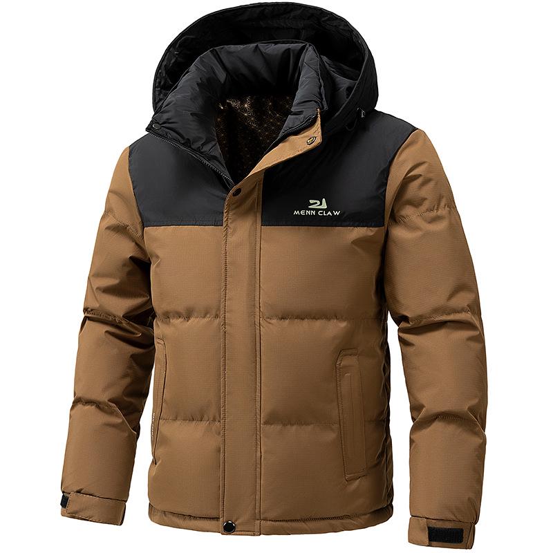 Men's Winter 2025 Thickened Cotton Hooded Jacket - Warm, Loose, Windproof Outerwear