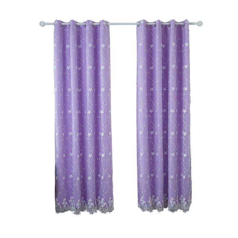 Curtains High-Precision Milk Yarn Double Layer, Curtain Embroidered Window Screen Blackout Finished Curtain