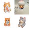 Wooden Lucky Cat Craft Decor With Cute Design For Home Office And Car Interior