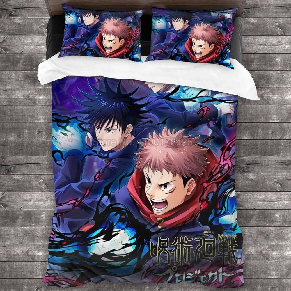 Jujutsu Kaisen Bettwäsche-Set Japan Berühmtes Anime Bettbezug-Sets Bettdecke Bettwäsche Einzelbett Doppelbett Queen King Kindergeschenk