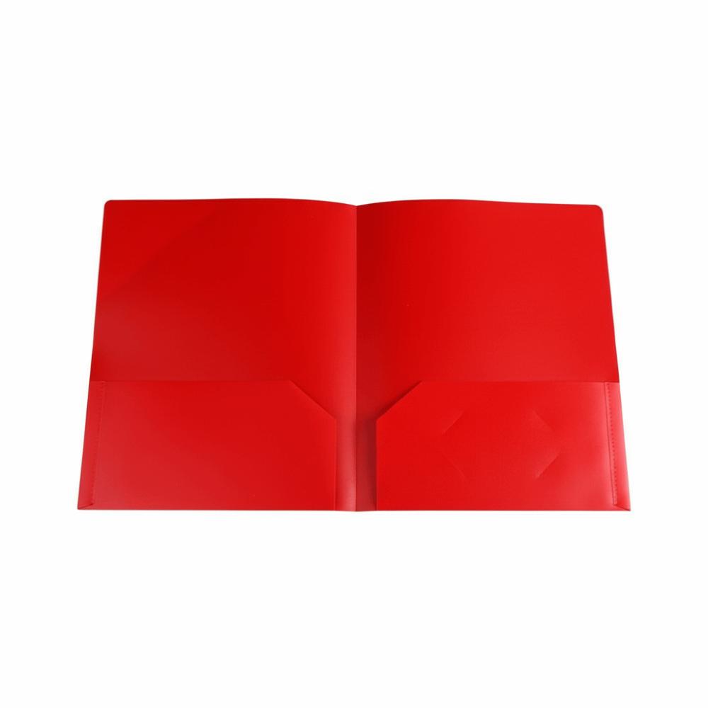 Plastic Two Pocket Folders Waterproof with Pockets File Folders Store Documents Reusable Business Card Holder