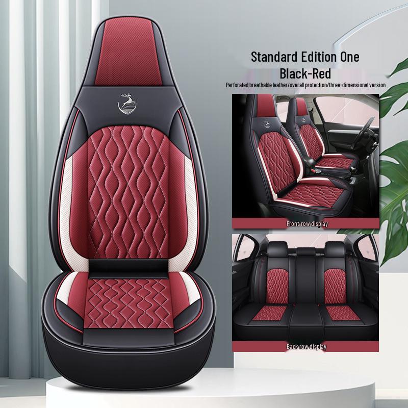 Universal 5-Seat Leather Car Cushion for Small Cars, All-Season Coverage