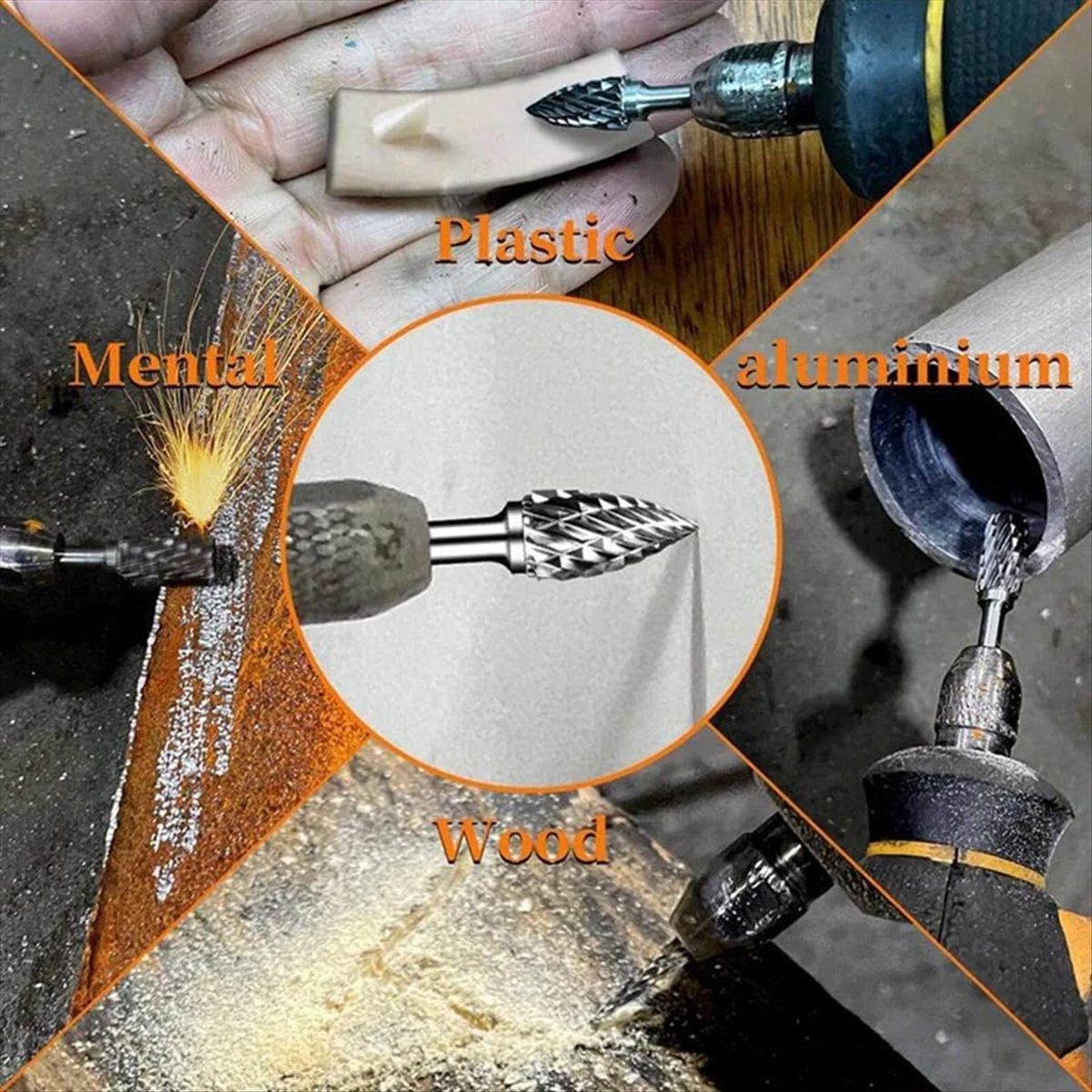 

2025+ Carbide Burr Set 1/8 Inch Shank Die Grinder Rotary Tool Rasp Bits Accessories for Woodworking Drilling Carving Engraving China Mainland