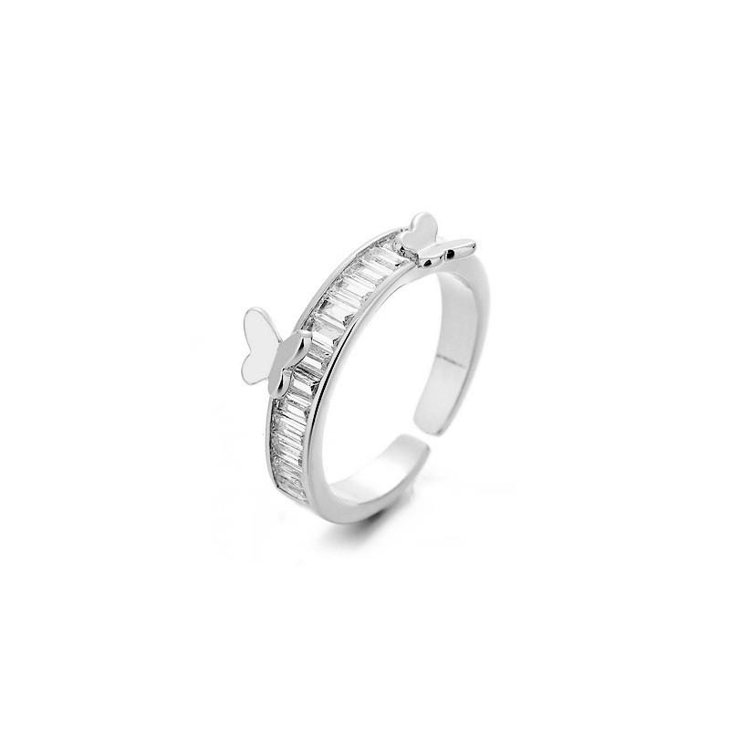 Personalized Round Circle Open Ring Versatile Fashion Zircon Index Finger Ring Geometric Combination Set
