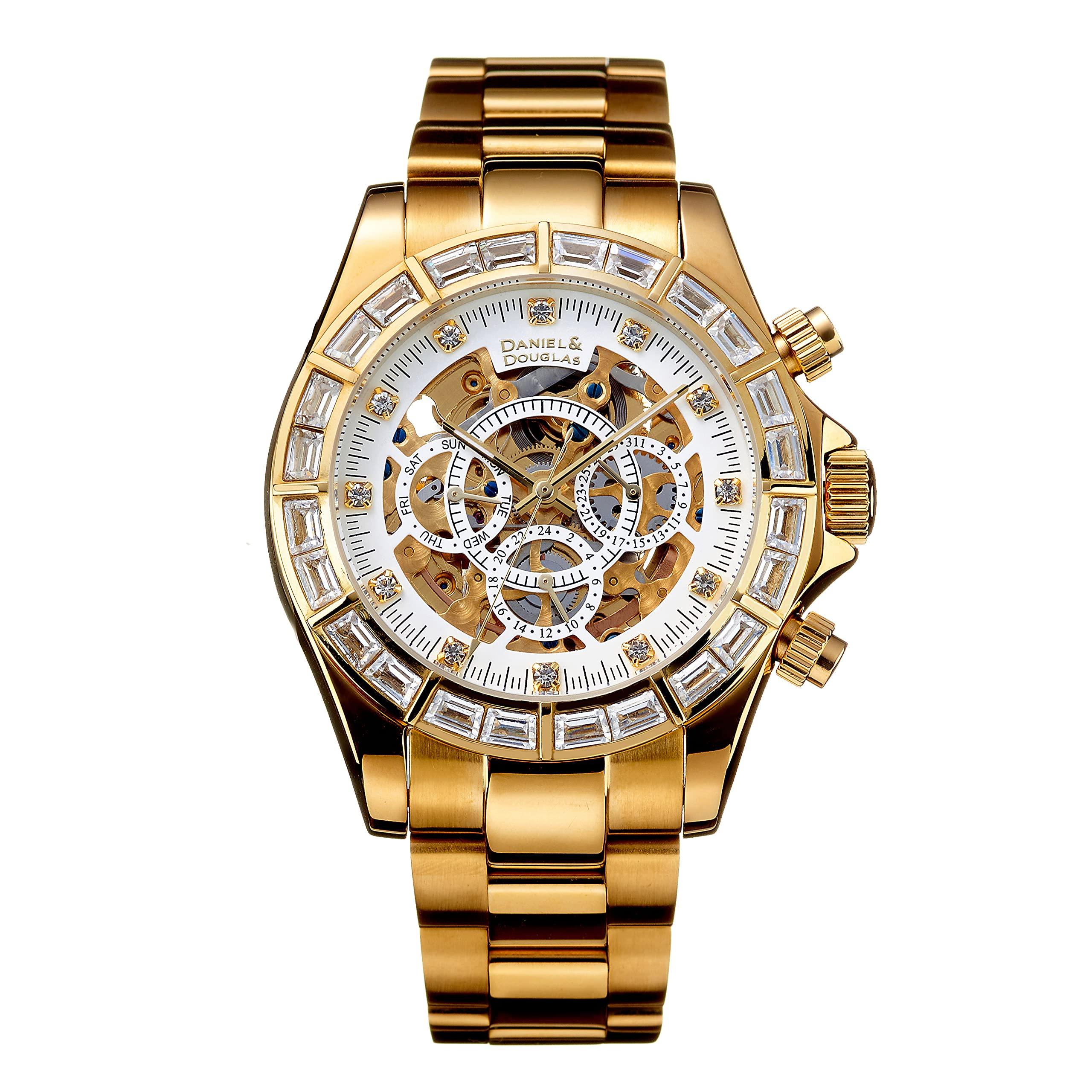 

Daniel & Douglas DD8802DG-WH3 Automatic Men s Watch, Gold and White