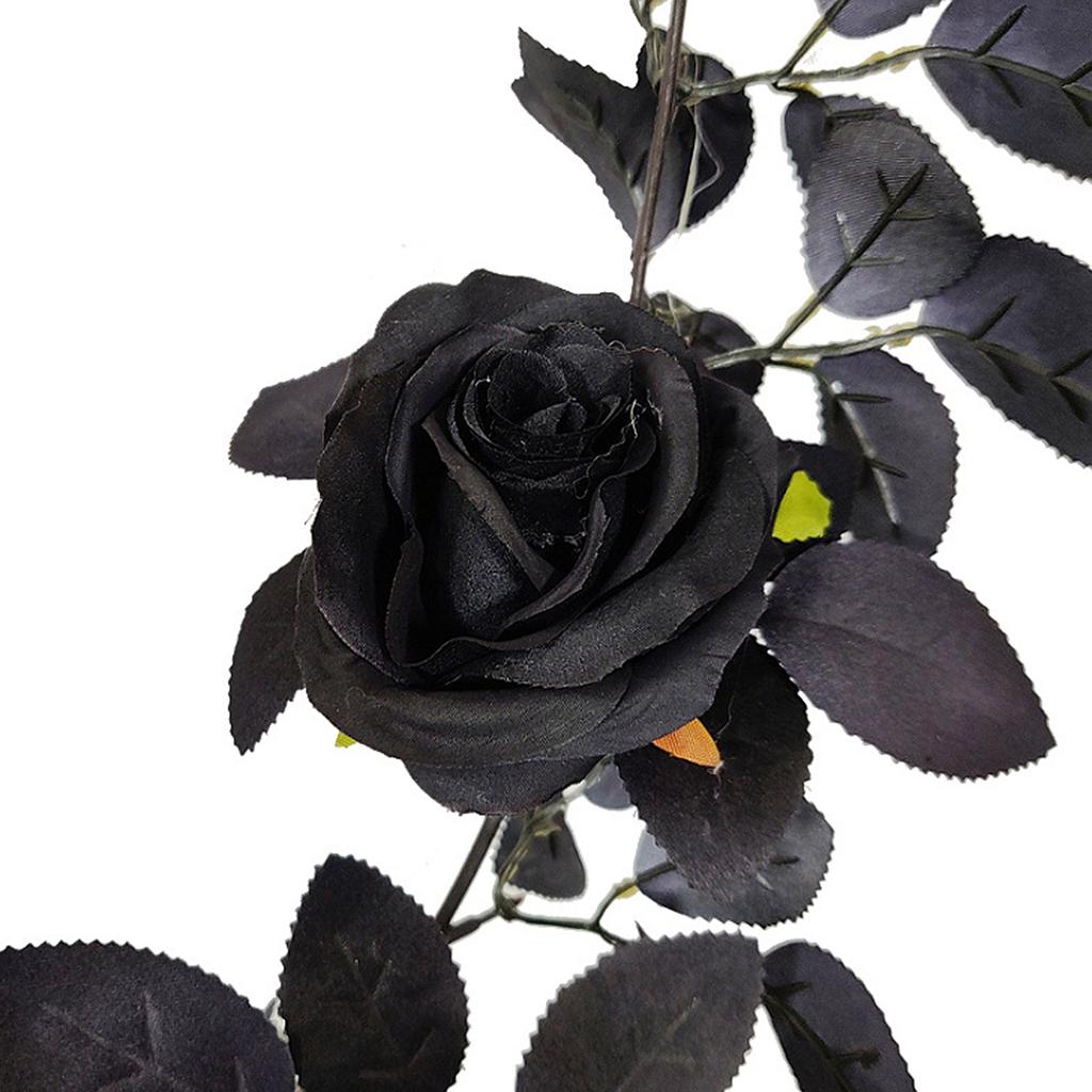 Artificial Rose Vine Decorative Hanging Flower Garland for Halloween Festival Decor 180cm