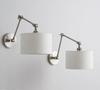 Silver Fabric Folding Wall  Adjustable Long Arm Lamp Reading Wall Lamp Reading Bedside Lamp Nordic Modern