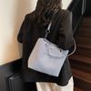 Large capacity solid color women's bag simple and casual new texture fashionable commuting single shoulder underarm tote bag