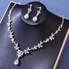 DIEZI Luxury Rhinestone Crystal Tiara Necklace Earrings For Women Wedding Party Elegant Bridal Bride Crown Hair Accessories