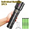 1/2PCS High Power Long Range LED Flashlight Zoomable Type-C Rechargeable Tactical Handheld Light for Outdoor Camping Fishing