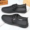 2025 summer new men's net shoes light breathable hollow mesh shoes soft sole non-slip light casual shoes men's sandals