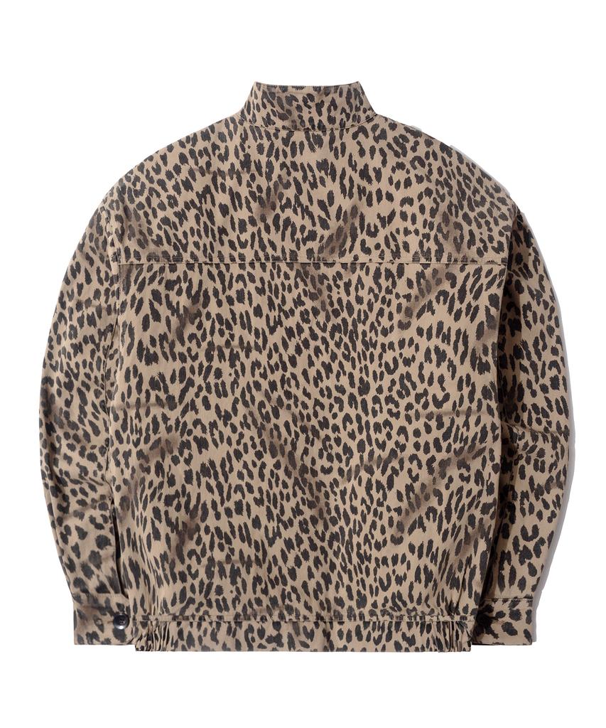 Qt8 Garments Lb Washed Leopard Harrington Jacket (Beige)