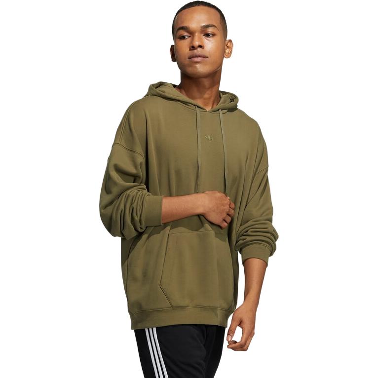 Adidas Originals Trefoil Bear Graphic Pullover Hoodie Men Tops Green HL4109