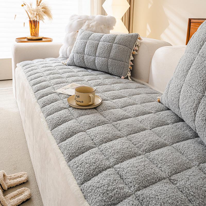 Soft and Warm Sofa Cover Cloth One-piece Laying Straight Row Anti Slip Sofa Cushion Cover Washed in Autumn and Winter Seasons