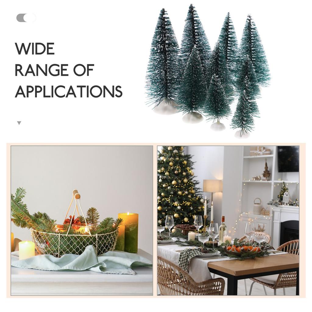 10 Pcs Simulated Christmas Tree Home Table Decor Mini Pine Decoration Dark Green