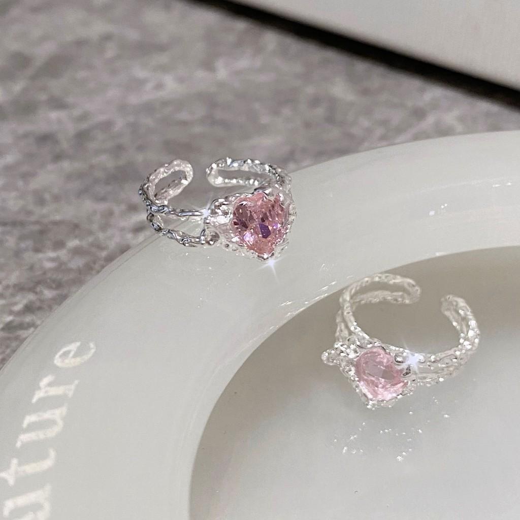 Unique Metal Ring With Iridescent Moonstone Design Adjustable Open Style For Women