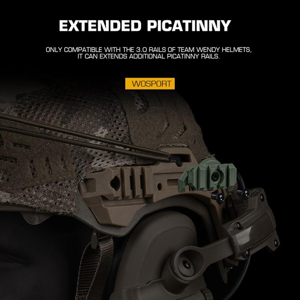 Helmlicht-Adapter, verstellbar, 360 Grad Drehung, Nylon, Helm-Schienen-Taschenlampenhalterung für Team Wendy 3.0 Schiene