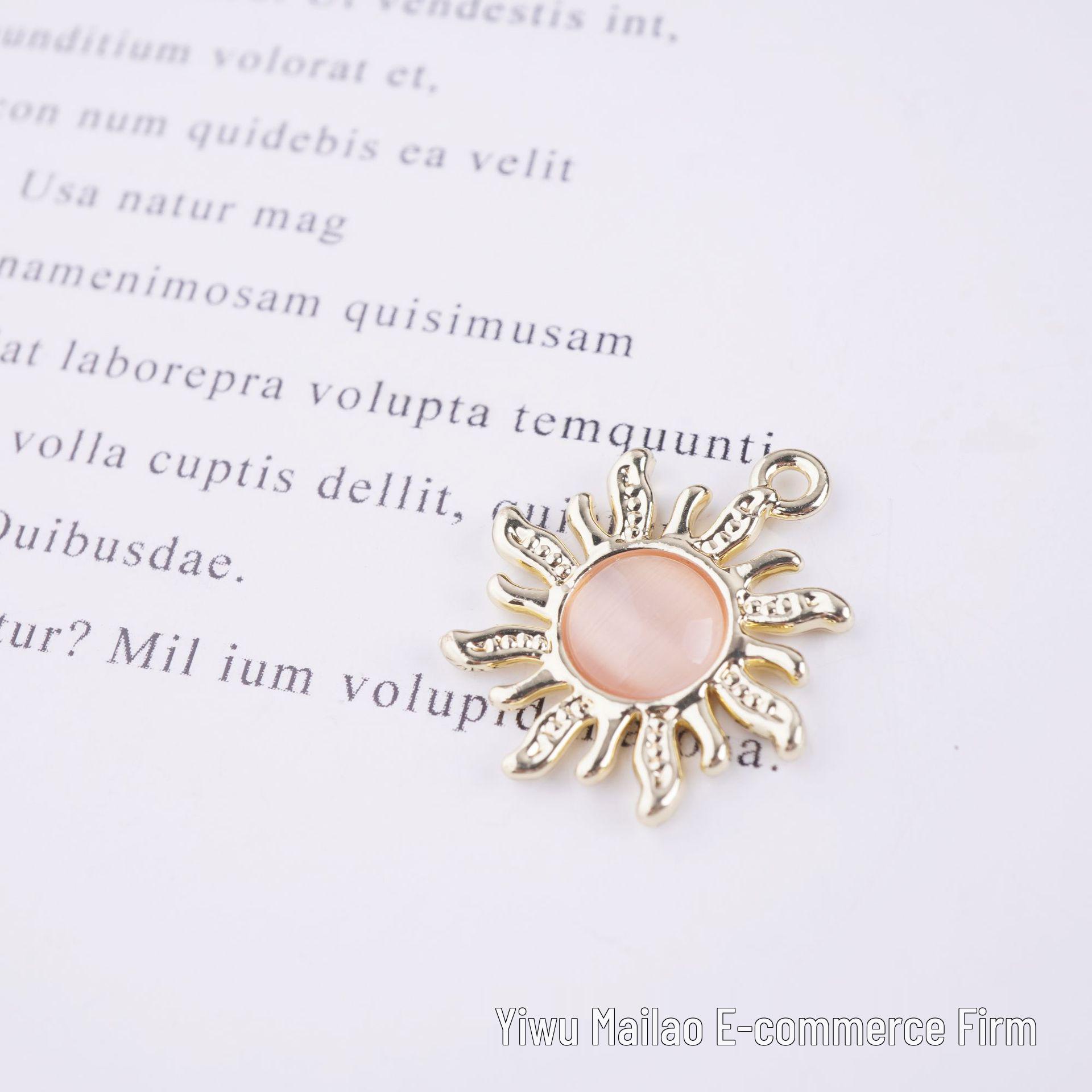 Colorful Sun Necklace & Earring Pendant for DIY Jewelry Making - European & American Style